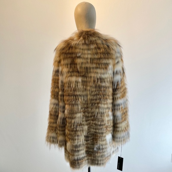 YVES SALOMON FOX FUR JERSEY COAT - Picture 2 of 5